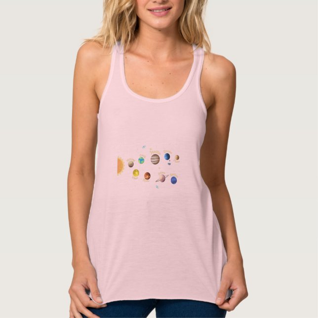 Solar System Planets Kids Knowledge Outer Space Singlet (Front)