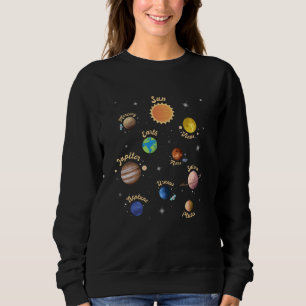 Solar System Planets Kids Knowledge Outer Space Sweatshirt