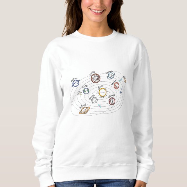 Solar System Planets Kids Knowledge Outer Space Sweatshirt (Front)