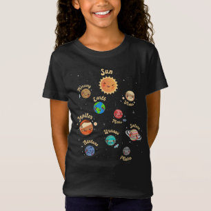 Solar System Planets Kids Knowledge Outer Space T-Shirt