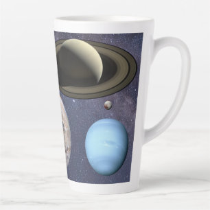 Solar system planets latte mug