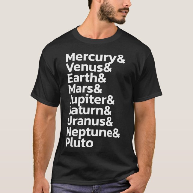 Solar System Planets Names - White T-Shirt (Front)