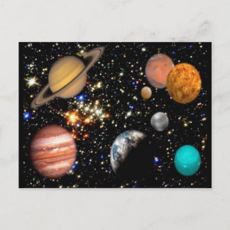 Solar System Planets Postcard