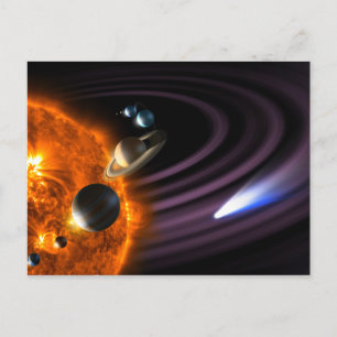 Solar System Planets Postcard