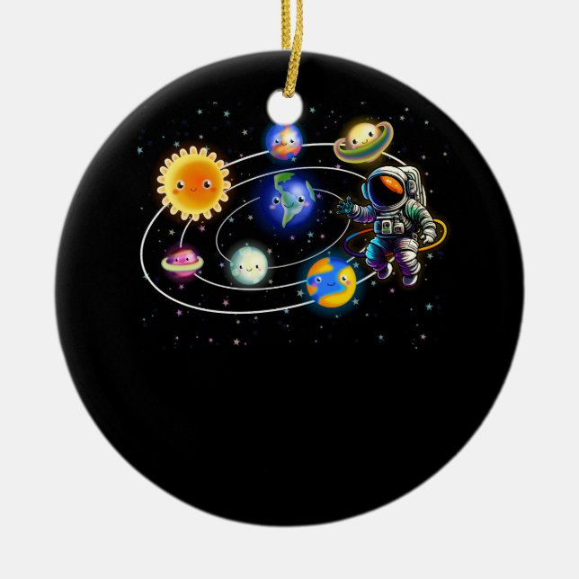 Solar System Planets Science Space Astronaut Unive Ceramic Tree Decoration (Front)