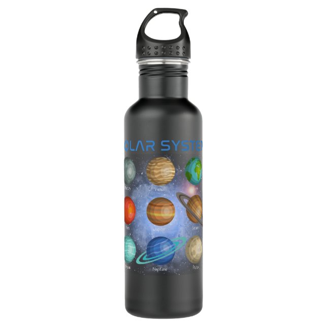 Solar System Planets Science Space Boys Girls Astr 710 Ml Water Bottle (Front)
