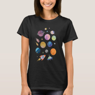 Solar System Planets Science Space Boys Girls Kids T-Shirt