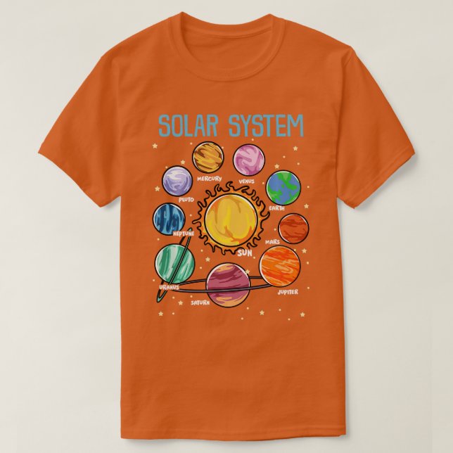 Solar System Planets Science Space Boys Girls SEM  T-Shirt (Design Front)