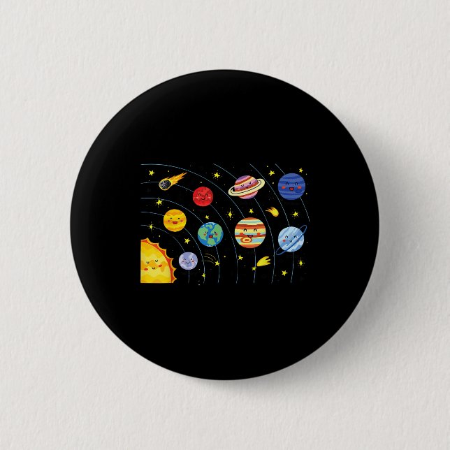 Solar System Planets Science Space Boys Girls Stem 6 Cm Round Badge (Front)