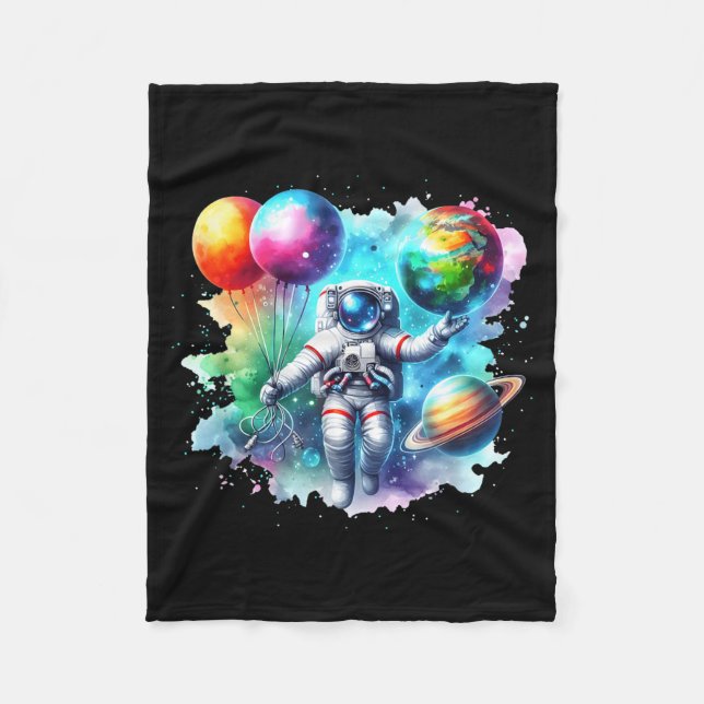 Solar System Planets Science Space Boys Girls STEM Fleece Blanket (Front)
