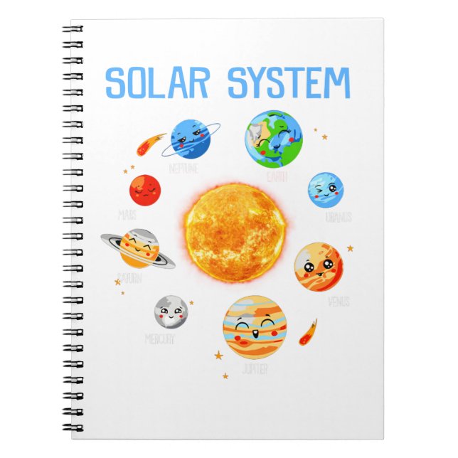 Solar System Planets Science Space Boys Girls STEM Notebook (Front)