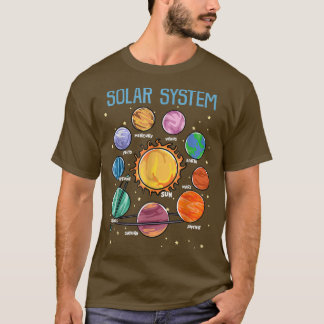 Solar System Planets Science Space Boys Girls STEM T-Shirt