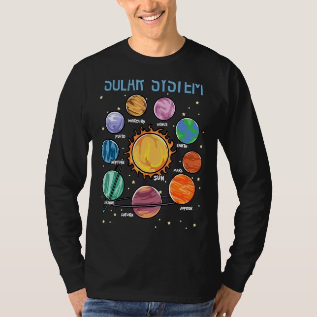 Solar System Planets Science Space Boys Girls Stem T-Shirt (Front)