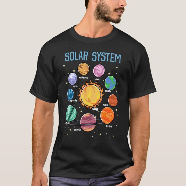 Solar System Planets Science Space Boys Girls Stem T-Shirt (Front)