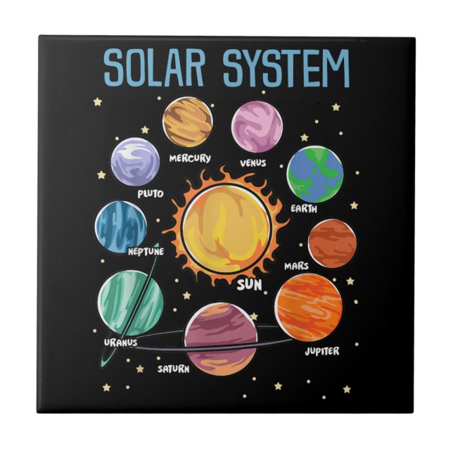 Solar System Planets Science Space Boys Girls STEM Tile (Front)