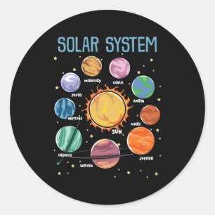Solar System Planets Science Space Stem Classic Round Sticker