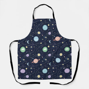 Solar System Planets Seamless Pattern Apron