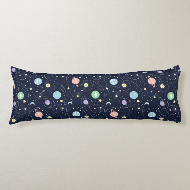 Solar System Planets Seamless Pattern Body Cushion (Front)