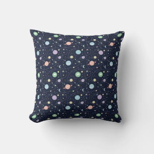 Solar System Planets Seamless Pattern Cushion