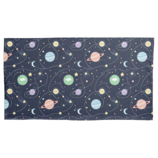Solar System Planets Seamless Pattern Pillowcase
