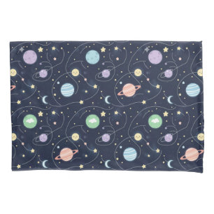 Solar System Planets Seamless Pattern Pillowcase
