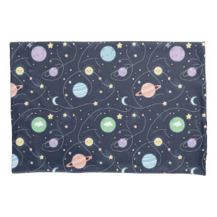 Solar System Planets Seamless Pattern Pillowcase