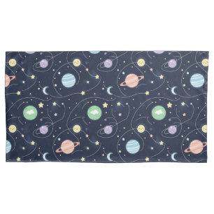 Solar System Planets Seamless Pattern Pillowcase