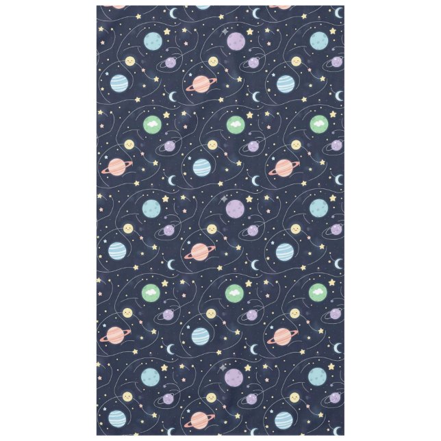 Solar System Planets Seamless Pattern Tablecloth (Front)