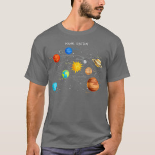 Solar System Planets T Shirt Sun Space and Tee
