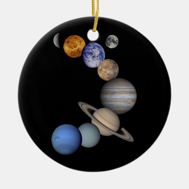 solar system planets universe ceramic tree decoration (Front)