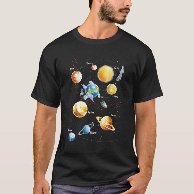 Solar System Space Astronomy And Planets Gift For  T-Shirt (Front)