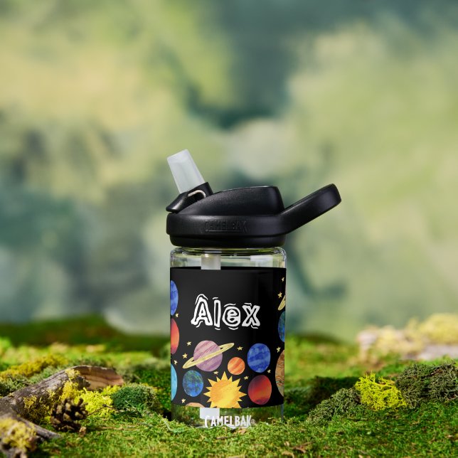 Solar System Space Custom Name Water Bottle (Outdoor)