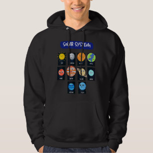 Solar System Space Planets For Stem Kids Boys Girl Hoodie