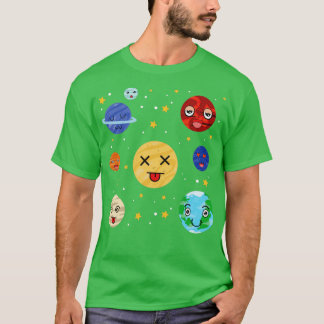 Solar System Space Science Astronomy Cute Planets T-Shirt