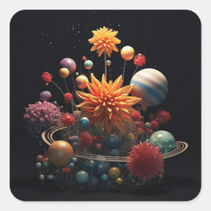 Solar System Square Sticker