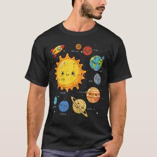 Solar System Sun Planets Rocket Space Galaxy T-Shirt