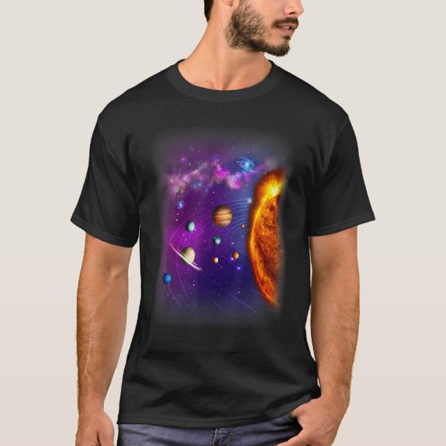 Solar System Sun Planets Stem Science Galaxy Space T-Shirt (Front)