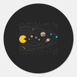 Solar System Video Game Funny Graphic Tees Planet  Classic Round Sticker