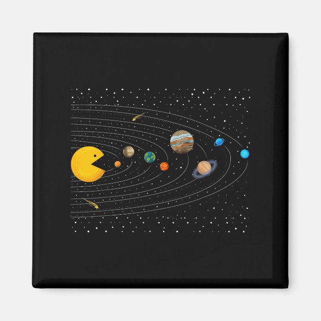 Solar System Video Game Funny Graphic Tees Planet  Magnet (Front)