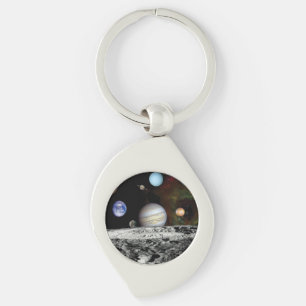 Solar System Voyager Images Montage Space Photos Key Ring