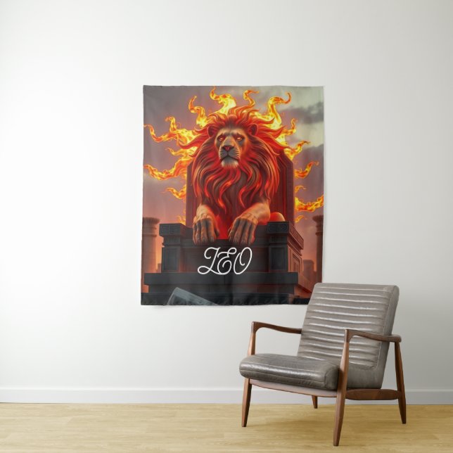 Solar Throne Leo Wall Tapestry (In Situ)