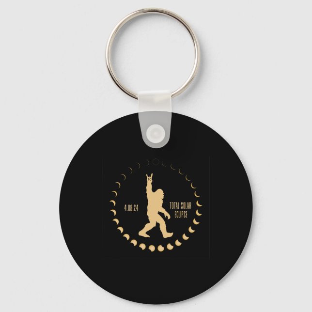Solar Totality 4.08.24 Total Solar Eclipse Usa 202 Key Ring (Front)