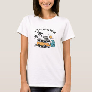 Solar Vibes Tribe Beach Sunset Van Design T-Shirt