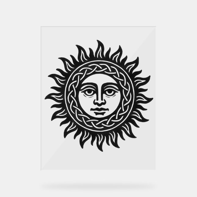 Solar Visage Sigil – Black Sun Emblem Acrylic Sign (Front)