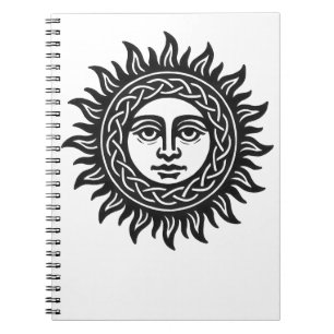 Solar Visage Sigil – Black Sun Emblem Notebook