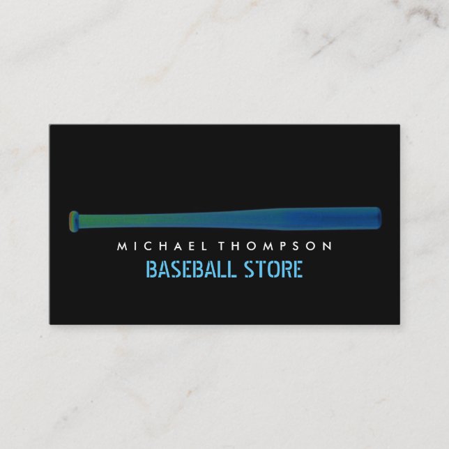 Solarised Baseball Bat, Baseball Player, Coach Business Card (Front)