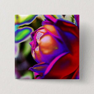 Solarised Rose by Shirley Taylor 15 Cm Square Badge