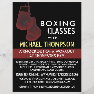 Solarized Boxing Gloves, Boxing Class Advert Flyer