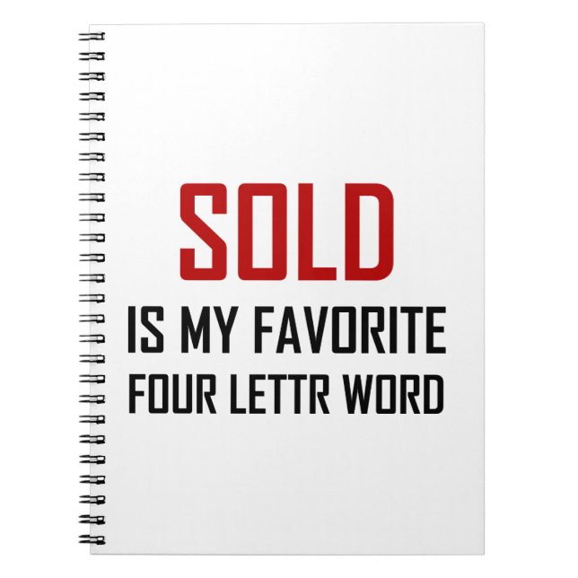 Sold Favourite Four Letter Word Funny Notebook (Front)