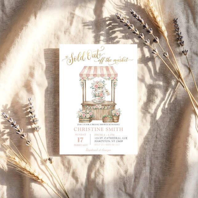 Sold Out flower Farmer Market Bridal Shower Invitation (Creator Uploaded)